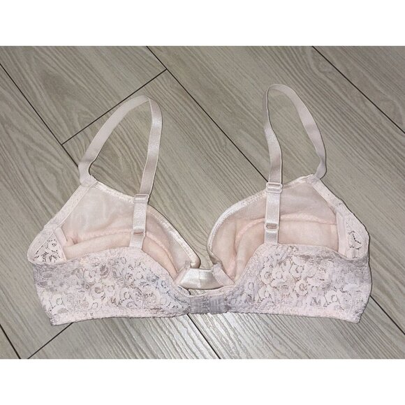 Vtg Maidenform 8322 Rendezvous Padded Push Up Bra Satin Lace Womens 36B Ivory - Picture 4 of 6